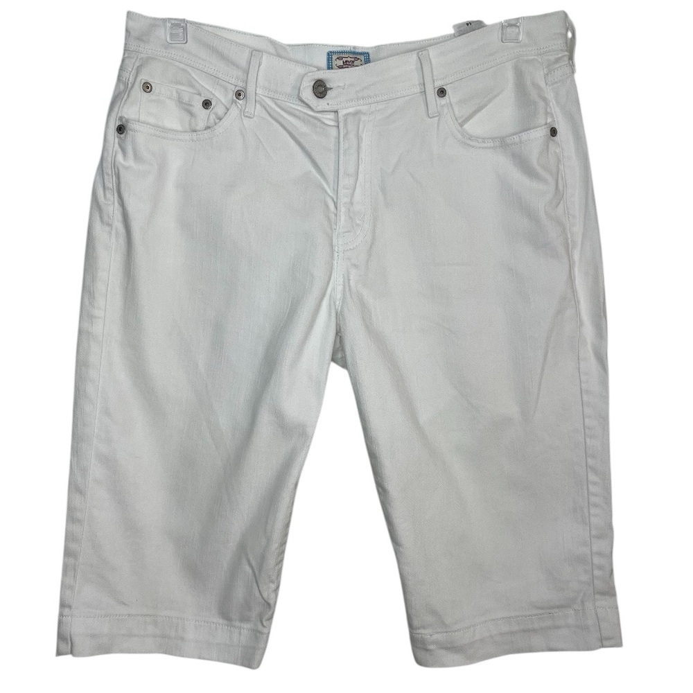Levi's White Jean Denim Shorts Capris Summer Casual Travel Size 14